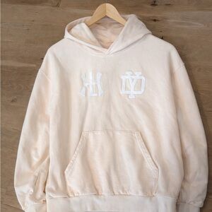Holiday Preshrunk Men's Cream Hoodie. Large